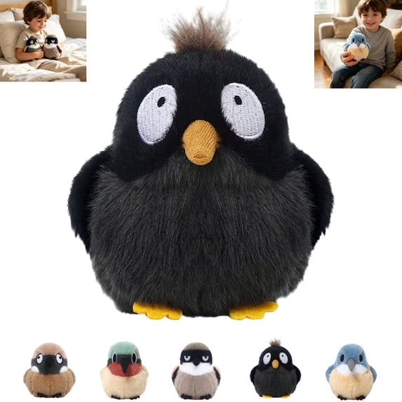 Cute Mini Bird Stuffed Plush Doll, Soft Fluffy Small Bird Animal Plush Ornament Gift for Home Sofa Bedroom Decor