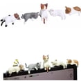 thumbnail image 1 of Cute Mini Cat Figurines – Resin Cat Decor for Computer Monitor & Car Dashboard, Small Desk Accessories for Home Office, Monitor Figurines (RL 5 PCS), 1 of 5