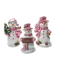 thumbnail image 1 of Cute Mini Christmas Snowman Resin Statue, Hand Painted Pink & Blue Snowman with Gifts Tree Sign, Desktop Tabletop Ornament, Beautiful Decor for Shelf, Indoor Winter Christmas Home Holiday, 1 of 6