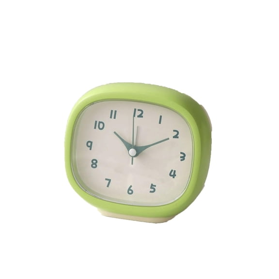 Cute Mini Clock Aesthetic Small Silent Bedside Desk Clock Battery Operated Non-Ticking Shelf Clocks for Dcor Livingroom Bedroom Kitchen Desktop Gift Clock(green,Battery not included)