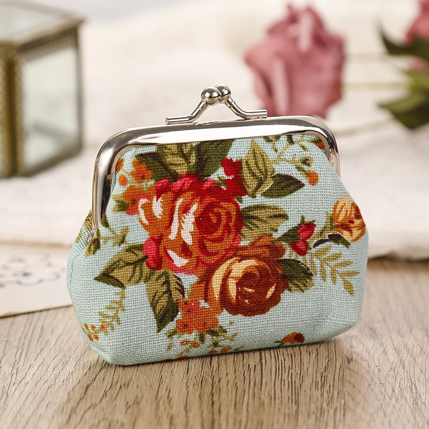 Cute Mini Coin Wallet for Women – Navy Blue Coin Purse with Snap