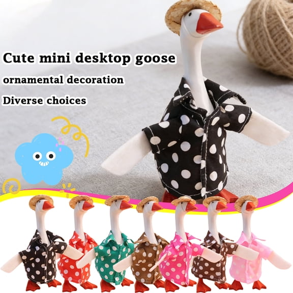Cute Mini Desktop Goose Clothes , Adorable Desk Ornament for Home Decor, Funny Animal Figurine for Workspace, Shelf Display, Birthday Gifts Collectible, Black