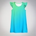 thumbnail image 1 of Cute Mini Dresses for Toddlers Girls Ruffle Cap Sleeve Sundresses 3-6 Years Kids Trendy Gradient Printed Pullover Crewneck Vacation Dress, 1 of 4