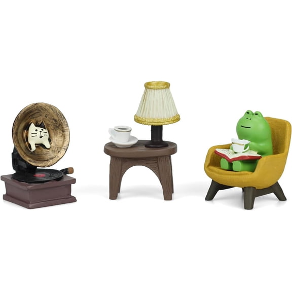 Cute Mini Frog Figurine with Small Sofa Resin Frog Figure for Office Home Decor - Cute Frog Gift for Frog Lovers