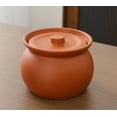 thumbnail image 1 of Cute Mini Kitchen Clay Cooking Pot - Traditional Ceramic Pot with Lid for Healthy Cooking - Multipurpose Cooking Pot Use for Home Kitchen or Restaurant- 1.6 Quarts, Large, 1 of 10