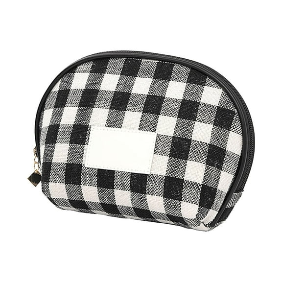 Stylish Mini Quilted Cosmetic Pouch Portable Women's Beauty Organizer Zippered Travel Makeup Bag