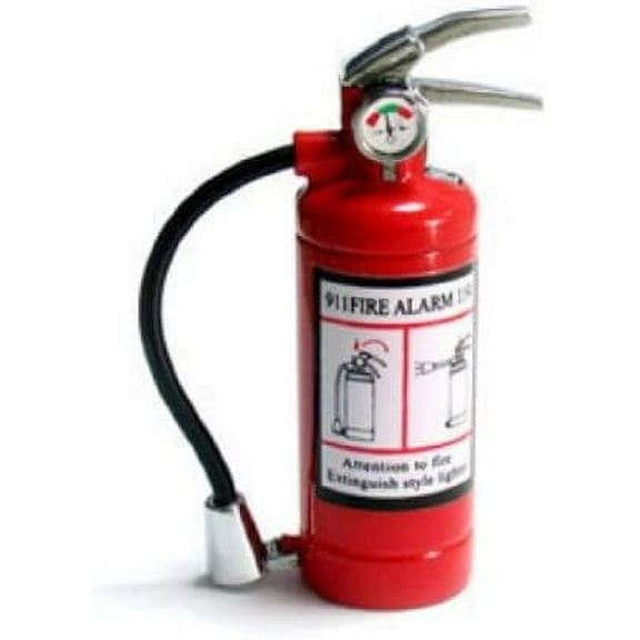 Cute Mini Metal Fire Extinguisher Butane Refillable Cigarette Lighter with LED Flashlight