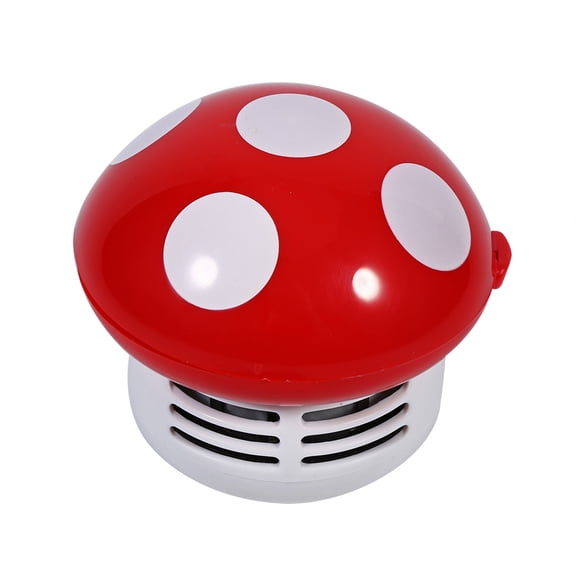 Cute Mini Mushroom Desktop Keyboard Vacuum Cleaner - Portable Handheld Sweeper for Home Office Desk, Red