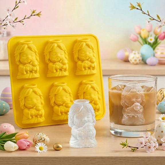 Cute Mini Silicone Ice Tray For Whiskey Cocktails Coffee, Food Grade Flexible Mold, Reusable, Multi Purpose For Chocolate Candy Soap Wax Resin, Easy Release, Party Or Bar Use, Compact 6 Cavity Design