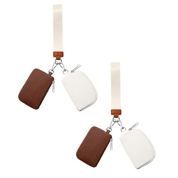 Cute Mini Zip Around Keychain Wristlet Wallets Small Portable Dual Pounch Wristlet Detachable Coin Purse Pocket Gifts for Women Girl Travel Sports Outdoors 1/2/3/4/5/6 PCS