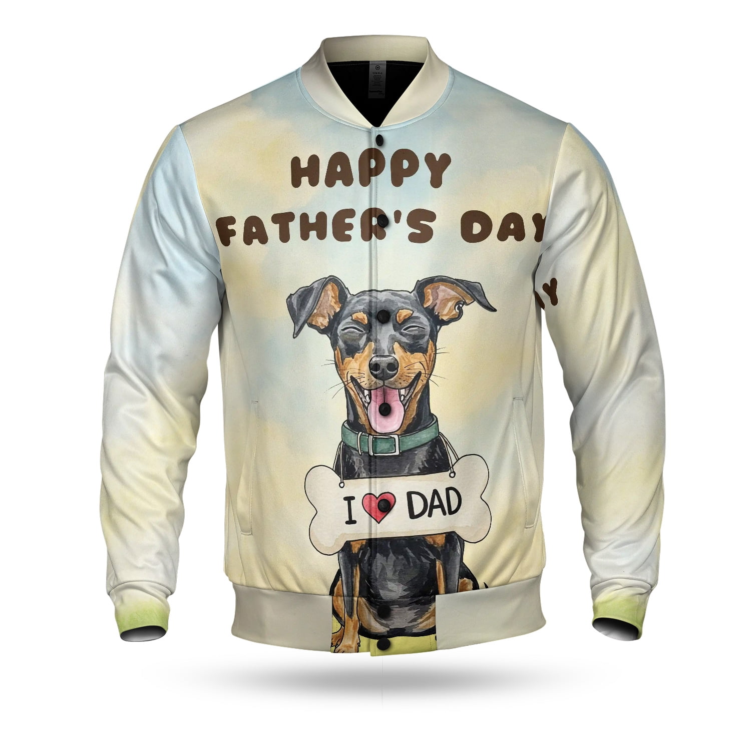 Cute Miniature Pinscher Loves Dad Happy Father's Day All Over Print 3D ...