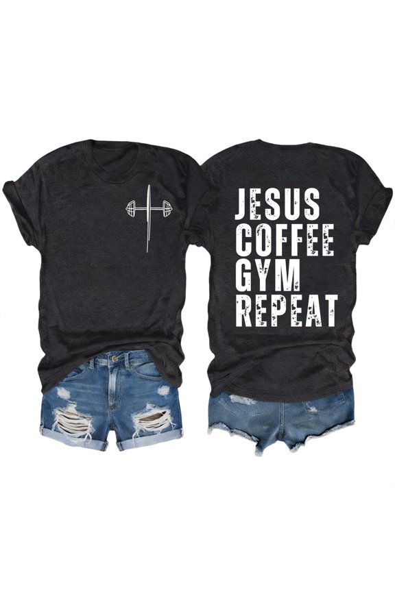 Cute Minimalist Barbell Graphic T-Shirt for Women - Funny Workout Tee for Weightlifting and Gym Sessions