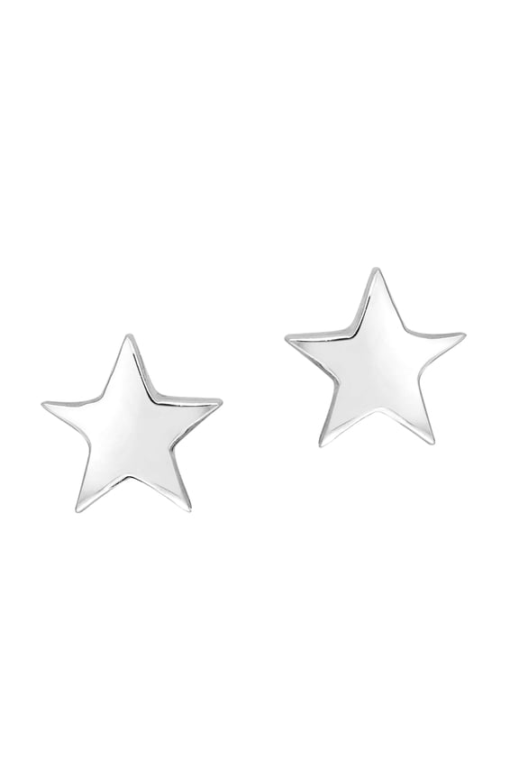 Cute Minimalist Celestial .925 Sterling Silver Star Disc Lightweight Stud Earrings