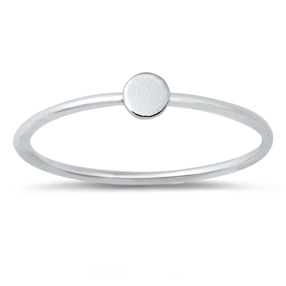 Cute Minimalist Circle Ring .925 Sterling Silver Band Jewelry Female Male Unisex Size 5
