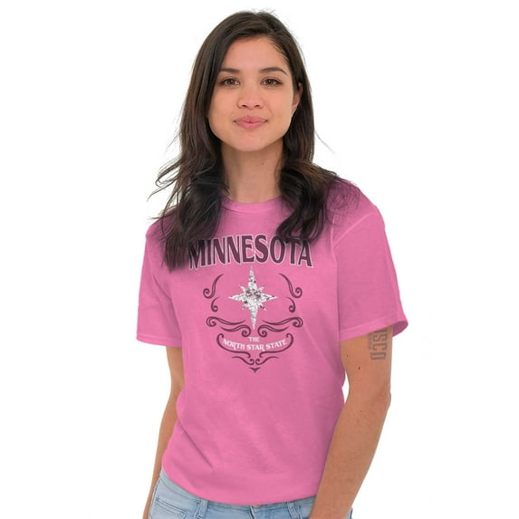 Cute Minnesota North Star Floral MN Women's Plus Size Graphic Tee Brisco Brands 5X