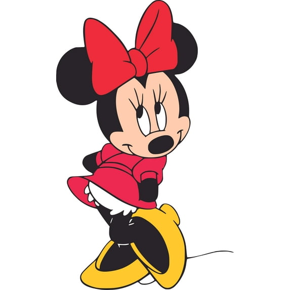 Cute Minnie Mouse Cartoon Customized Wall Decal - Custom Vinyl Wall Art - Personalized Name - Baby Girls Boys Kids Bedroom Wall Decal Room Decor Wall Stickers Decoration Size (40x20 inch)