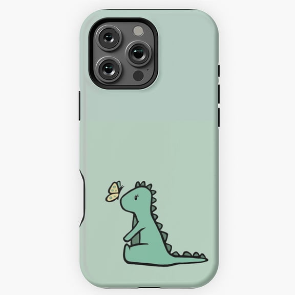 Cute Mint Green Dino Pattern Phone Case for iPhone 16 15 14 13 12 11 Pro Max M891357
