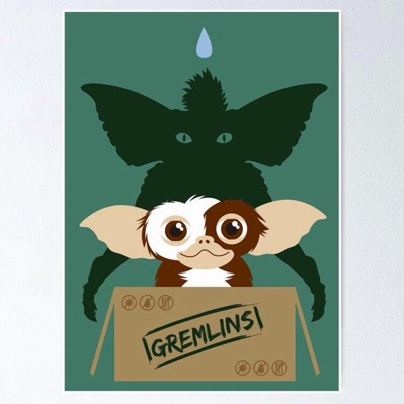 Cute Mischievous Furry Creature Gizmo Retro Movie Wall Decor, Unframed Poster
