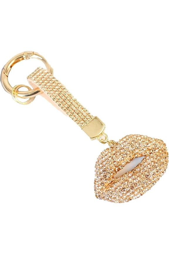 Cute Mix Color Car Keychains - Stylish Crystal Lips Key Chains for Car Lovers, Bling Charms Lip Diamond Car Accessories