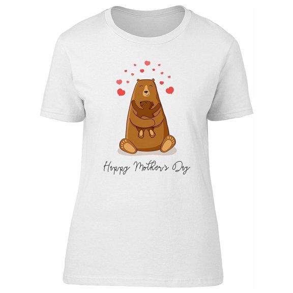 Cute Mom Bear & Baby Mothers Day T-Shirt Women -Image by Shutterstock, Female Large