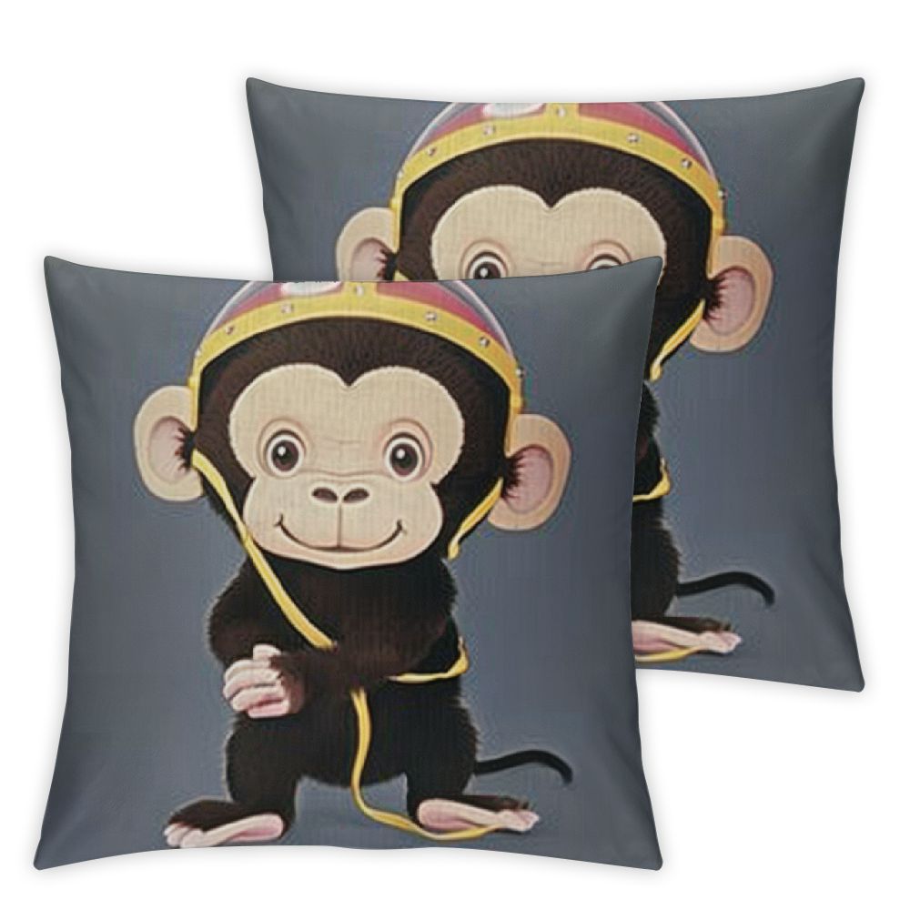 Cute Monkey Astronaut Throw Pillow Covers DoubleSided Cushion Cases