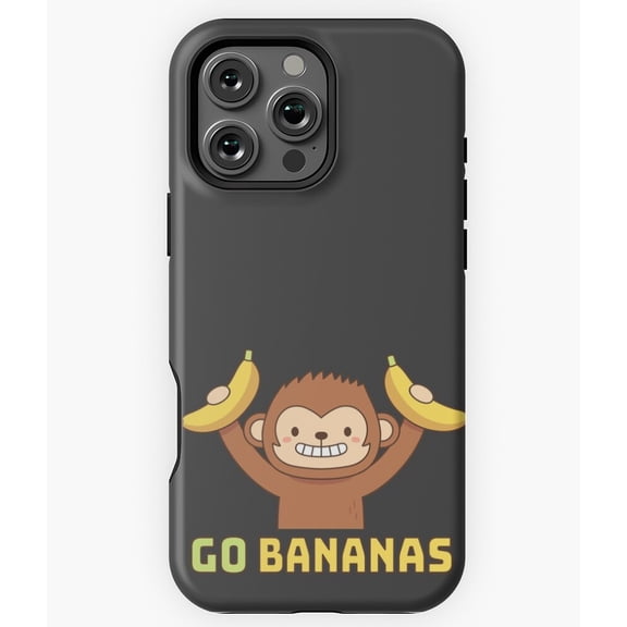 Cute Monkey Go Bananas Doodle Art N7293 Phone Case for iPhone 17 16 15 14 13 12 11 Pro Max