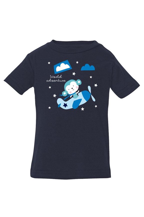 Cute Monkey In Airplane T-Shirt Infant -Image by Shutterstock, 24 Months