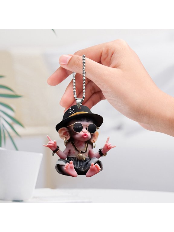 Cute Monkey Keychain With Cool Details For Fashion And Aviation Lovers, Durable Pendant For Daily Use And Decoration, Perfect Gift For Men Women Boys Girls Enthusiasts