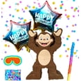 thumbnail image 1 of Cute Monkey Pinatas for Kids Birthday Parties, Fun Animal-Themed Decoration and Party Game Supplies Includes Busterstick, Blindfold, Confetti and 2 Happy Celebration Ballons, 1 of 1