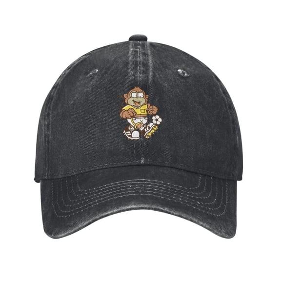 Cute Monkey Playing Soccer Baseball Cap for Women Men Vintage Trucker Sun Hat Dad Cowboy Hats