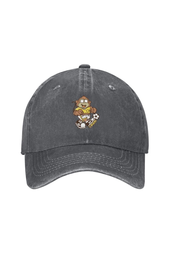 Cute Monkey Playing Soccer Baseball Cap for Women Men Vintage Trucker Sun Hat Dad Cowboy Hats