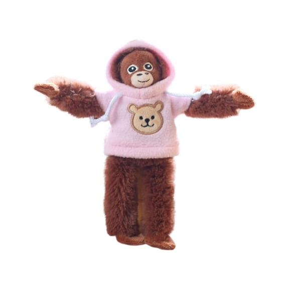 Cute Monkey Plush , 7.8" Soft Monkey Stuffed Animal, Cuddly Companion for Home Decor, Great Valentines Day Gifts & Easter Gifts for Adults, Pink
