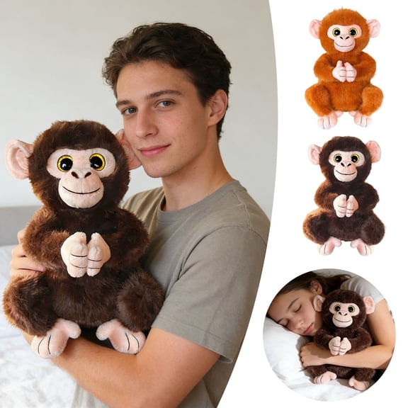 Cute Monkey Plush Doll Pillow, Soft Easter Toys Stuffed Monkey Rag Doll, Decorative Throw Pillow for Home Couch Bed Office, Cozy Plush Decor for Living Room Easter Decor, 7*10.6in, B