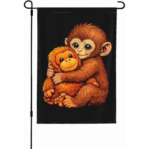 Cute Monkey Punch Flags 28x40 Inch Ft Double Side Banner Yard Sign No Flagpole