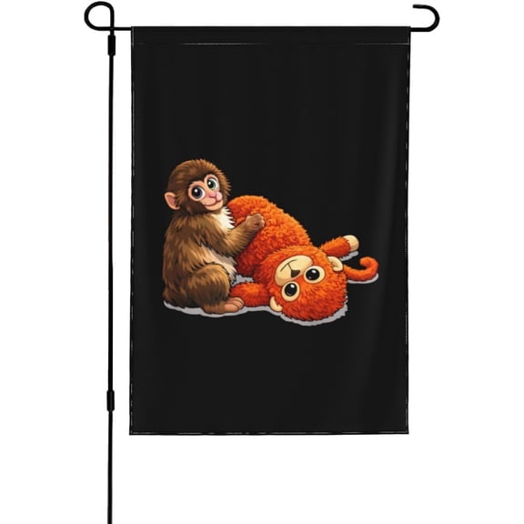 Cute Monkey Punch Flags 28x40 Inch Ft Double Side Banner Yard Sign No Flagpole