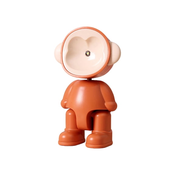 Cute Monkey Shape LED Night Light, Desktop Decor Ambient Mood Light with Soft Glow, Portable Battery-Operated Mini Lamp for Bedroom, Desk, and Indoor Decor