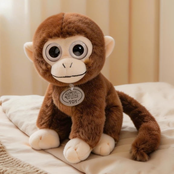Cute Monkey Stuffed Animal Plush 7.9 '' Small Monkey Plush Toy for Office Desk&Home Decor Plush Gift