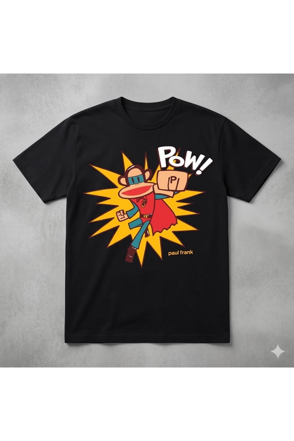 Cute Monkey Superhero Pow T-shirt,Funny Monkey Tee
