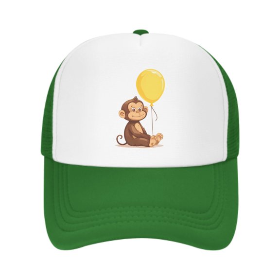 Cute Monkey Unisex Trucker Hats for Men Women Adjustable Casual Baseball Caps for Outdoor Activities Dad Cap
