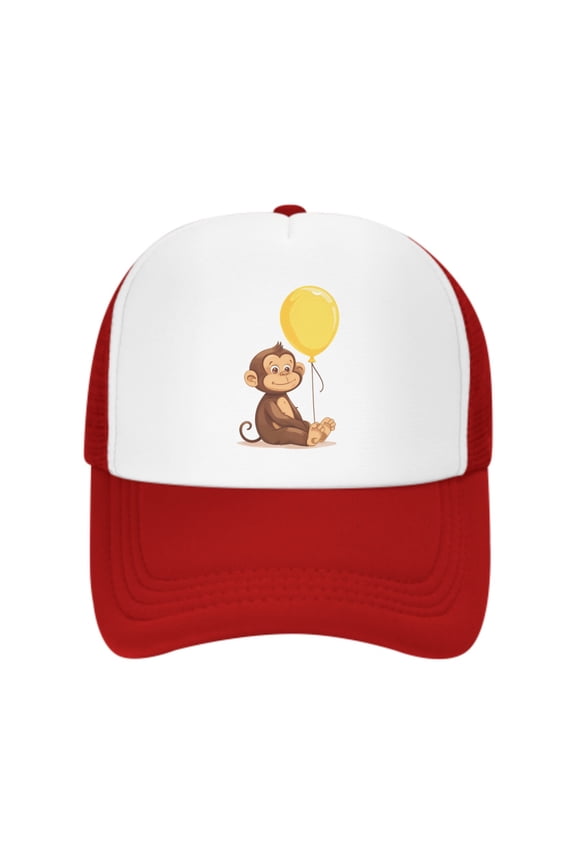 Cute Monkey Unisex Trucker Hats for Men Women Adjustable Casual Baseball Caps for Outdoor Activities Dad Cap