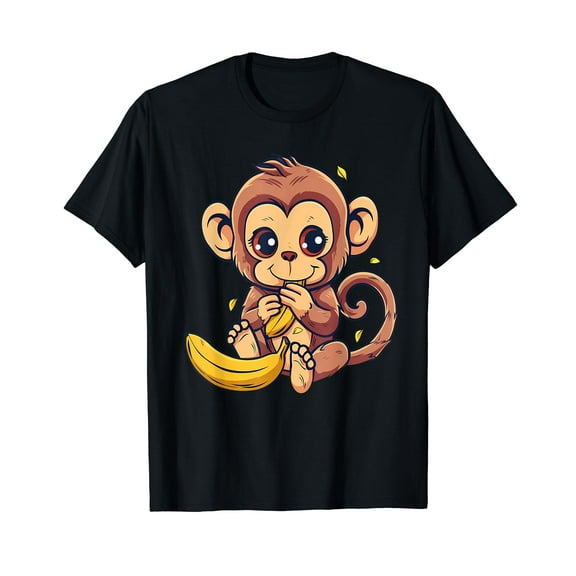 Cute Monkey Wildlife Animal T-Shirt for Men Cotton 100% Summer Tops Women