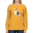 thumbnail image 1 of Cute Monochrome Happ Corgi Sweatshirt Women -Image by Shutterstock, Female 4X-Large, 1 of 4