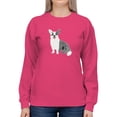 thumbnail image 1 of Cute Monochrome Happ Corgi Sweatshirt Women -Image by Shutterstock, Female XX-Large, 1 of 4