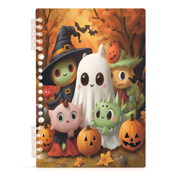 Cute Monster A5 8.3x5.7in PP Notebook, Adjustable Rings, 60 Sheets, Diary or Journey Note