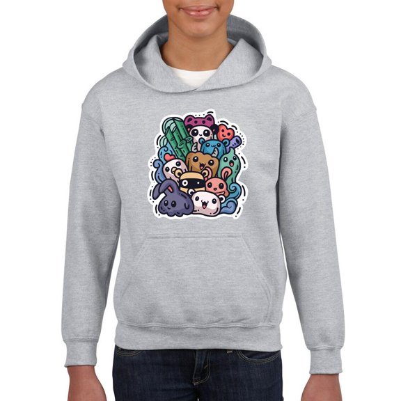 Cute Monster Animals Hoodie Juniors -Image by Shutterstock,  Medium
