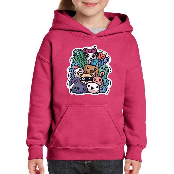 Cute Monster Animals Hoodie Juniors -Image by Shutterstock,  Small