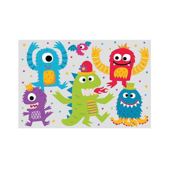 Cute Monster Backdrop Banner - Party Decor - 3 Pieces