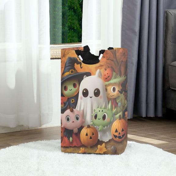 Cute Monster Foldable Laundry Hamper 12.6x11x22.7in with Handles for Bathroom Bedroom Storage