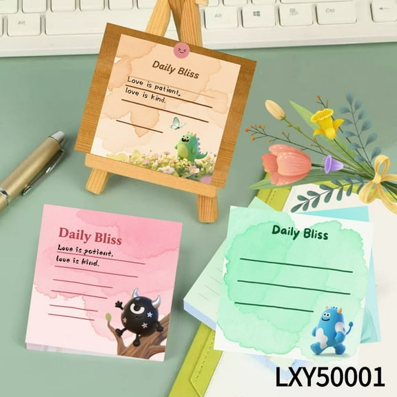 Cute Monster Notepads Mini Note Cards (3.543.54 Inches),100-Pack with105 Various Emoticon Stickers,Writing Notepads for Office&Planning,Fun to Your Notes for Letters & Plans