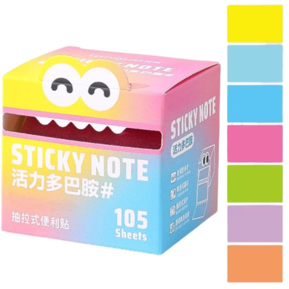Cute Monster Pattern Sticky Note 105pcs Box Funny Pastel Animal Post It Notes Self Adhesive Cartoon Notes Memo Pads Small to Do List Office School Tab Supplies